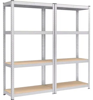 Produktbild von Lagerregal GLR048EZ01, Tragkraft 130 kg, 2er-Set, silber