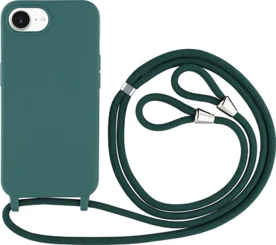 Produktbild von iPhone 16e / 17e Hülle - Coverup Silikon Back Cover mit Handykette - Dunkelgrün