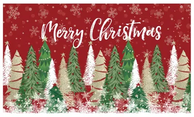 Produktbild von Weihnachts-Willkommensmatte - Fußmatte - Rutschfest - Waschbar - Für Innen- und Außenbereich - 40 × 60 cm - Rot
