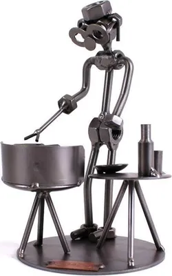 Produktbild von Figur Grillmeister aus Metall – handgefertigte Deko