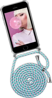 Produktbild von TWIST-Case + TWIST-Cord für iPhone 5S / 5 / iPhone SE, Farbe:Bubblegum (Silber)