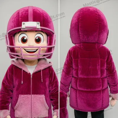 Produktbild von Magentafarbene MASTICOT Samt-Maskottchen für American-Football-Helm