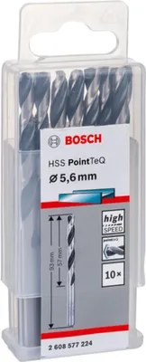 Zdjęcie produktu dla Bosch 2 608 577 224, Wiertarka, Wiertło spiralne, 5,6 mm, 93 mm, Żeliwo, Stal, 5,7 cm