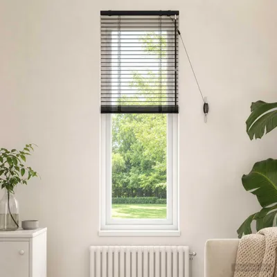 Obrázok produktu pre Jalousie, farba: čierna, rozmer: 60 x 160 cm, hrúbka lamiel: 35 mm, materiál: masívne drevo paulónia