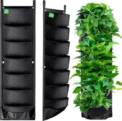 Obrázek produktu pro Závěsné vertikální květináče, 7 kusů, montáž na zeď, pro vnitřní i venkovní použití, vertikální zahrada, balkon, dekorace domu