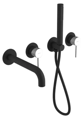 Immagine prodotto di Miscelatore da incasso per vasca ULTRASAN, set, nero opaco/cromo
