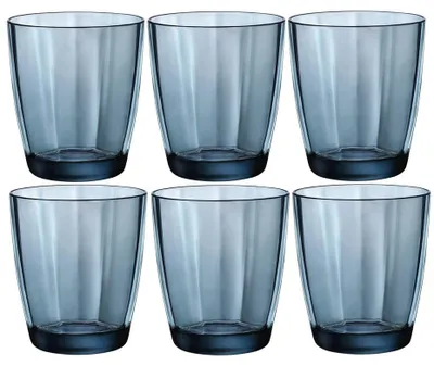 Produktbild von Bormioli Rocco Tumbler Trinkglaser - 6x - blau - 300 ml - Wasser