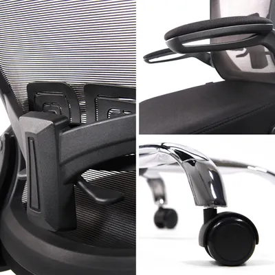 Produktbild von hjh OFFICE Counterstuhl VENDO WORK Arbeitsstuhl mit Armlehnen Stoff / Netzstoff