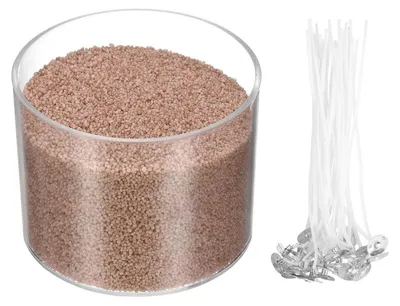 Zdjęcie produktu dla Wosk do świec w kolorze brązowym, 400g, z 30 knotami, idealny do projektów DIY