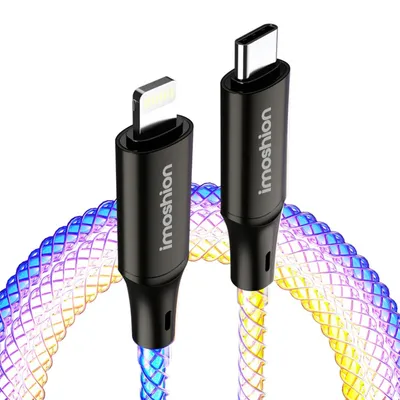 Produktbild von imoshion Leughtendes Schnellladekabel RGB - USB-C zu Lightning Kabel - 1 Meter