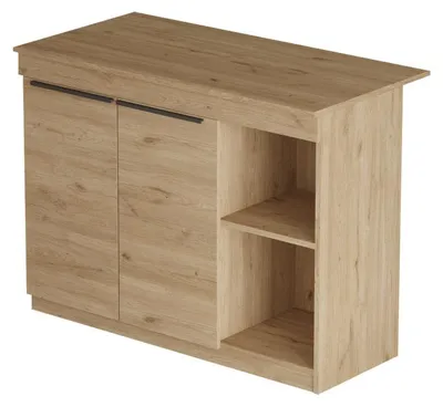 Image de Table de cuisine Table repas en bois MDF mélaminé chêne L 120 cm