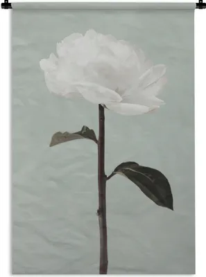 Produktbild von MuchoWow® Wandteppich Wandbehang Blumen - Rose - Grün - Weiß - Stilleben 120x180 cm Tapisserie Dekoration Wandtuch - Schlafzimmer - Dekorationen für das Haus