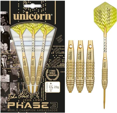 Produktbild von Unicorn World Champion John Lowe Phase 3 Steel Darts - 23g -- 1 Satz