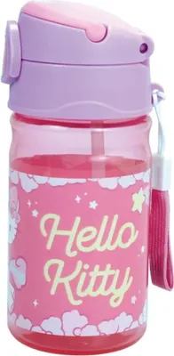 Image de Bouteille en plastique Hello Kitty Unicorn avec crochet 350 ml