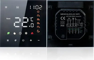 Obrázok produktu pre Inteligentný termostat Tuya WiFi �C Hlasom ovládaný 3A Digitálny programovateľný regulátor teploty s dotykovým LCD displejom pre podlahové vykurovanie, kompatibilný s Amazon Home