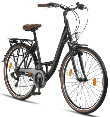 Image de Licorne Bike Violetta Premium City Bike en 28 pouces - vélo pour filles, garçons, hommes et femmes - dérailleur Shimano 21 vitesses - vélo hollandais