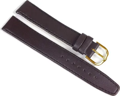 Produktbild von Ersatzband Uhrenarmband Kalbsleder Band Dunkelbraun 23803G, Stegbreite:14mm