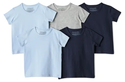 Immagine prodotto di A. Maglietta intima a maniche corte da bambino, in cotone, con scollo rotondo, confezione da 5 pezzi