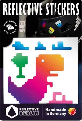 Image de Reflective Berlin Autocollants réfléchissants Decals T-Rex Rainbow