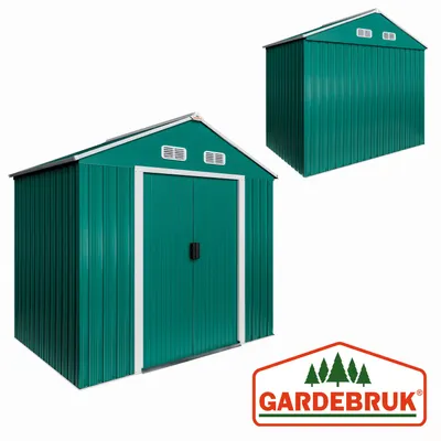 Productafbeelding van Tuinhuis, groen metaal, 200x125x180 cm