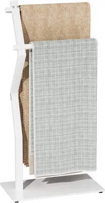 Obrázok produktu pre Stojan na uteráky 40 x 20 x 80 cm, 2 tyče, nehrdzavejúca oceľ, biela, do kúpeľne