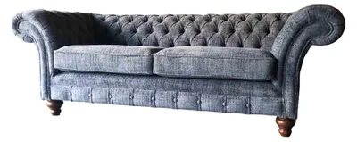 Produktbild von Chesterfield 3 Sitzer Couch Polster Sitz Textil Stoff Couchen Sofa Neu