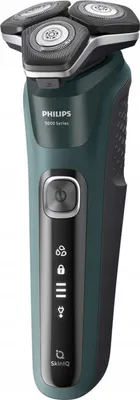 Produktbild von Philips SHAVER Series 5000 S5884/50, Rotationstrasierer, Schwarz, Grün, Tasten, LED, Batterie / USB, Integrierte Batterie