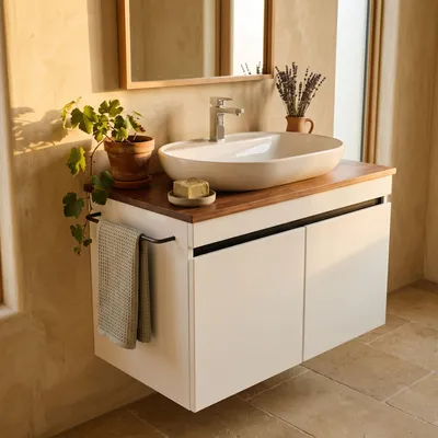 Produktbild von Waschtisch-Set Venus | Waschtisch mit Unterschrank | Badmöbel 80 cm Waschbecken