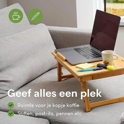 Produktbild von Klappbarer Laptop-Tisch für Bett, 34x54x27cm, zum Lesen oder Frühstück