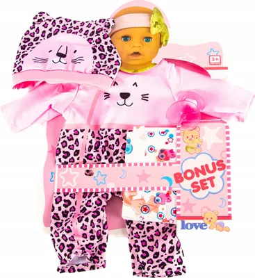 Produktbild von Puppenkleidung Strampler Set mit Mütze für 40-45 cm Puppen - Weiches Outfit Zubehör