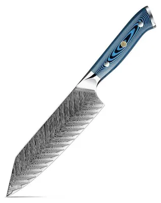 Image de Couteau de cuisine damasquiné TU-37506 - Bunka Bleu KP37506