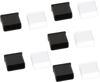 Immagine prodotto di Tappi antipolvere USB-A, neri, confezione da 10, trasparenti