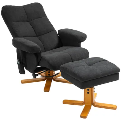 Image de Fauteuil de relaxation HOMCOM avec repose-pieds, espace de rangement, fauteuil de massage avec fonction d'inclinaison