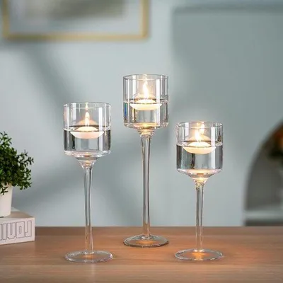 Produktbild von Famanu Teelichtglas-Halter Set 3 Stück - Elegant für Tischdekoration