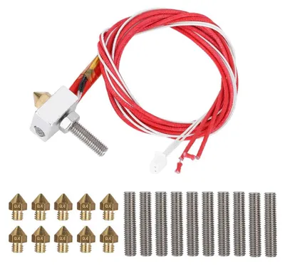 3D-Drucker Heizblock-Set mit 10 Düsen 0,4 mm für MK8