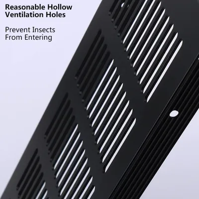 Produktbild von 80mm x 350mm Belüftungsgrillabdeckung Aluminiumlegierung Interne Belüftungsgrills Schwarze Lamellen Wandbelüftung Küchenmöbel Kleiderschrank Zubehör (2 Stück)