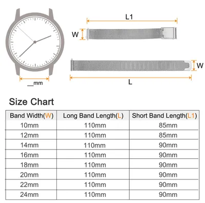 Produktbild von Uhrenarmband 10mm Edelstahl Maschen mit Schnalle, Uhrenarmb?nder Schnellverschluss Verstellbares Vintage Ersatzarmband fš¹r Smartwatch Universal Uhr Elegantes Damen Herren (Silber)
