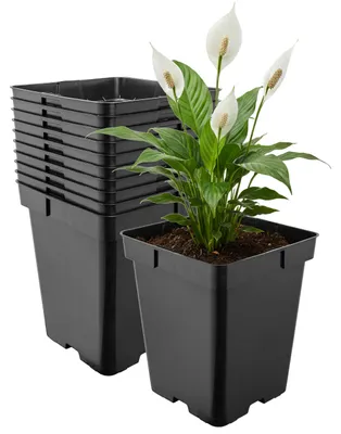 Produktbild von Garronda Kunststoff eckig mit Drainagelöchern Blumentopf für Garten