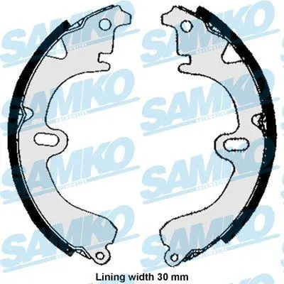 Produktbild von Bremsbackensatz für SUMITOMO Bremssystem, 37 mm Breite, 200 mm Trommeldurchmesser
