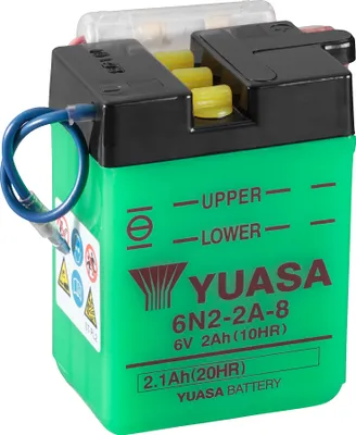 Zdjęcie produktu dla Akumulator YUASA 6N2-2A-8 (DC) bez kwasu 6V/2AH (10 godzin) [70x47x96] Ilość napełnienia kwasem 100 ml