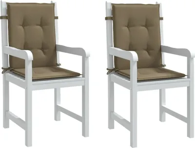 Produktbild von PUEAZU Niedriglehner-Auflagen 2 Stk. Melange Taupe 100x50x4 cm Stoff - Gartenmöbelauflagen &42261