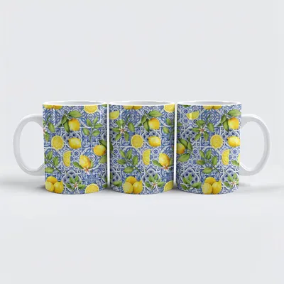 Produktbild von raxxa Premium-Tasse "Mediterrane Exotik auf Fliesen verewigt"