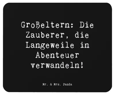 Produktbild von Mr. & Mrs. Panda Mauspad Spruch Großeltern Zauberer - Schwarz - Geschenk, Oma, einzigartige Designs, Mousepad, Mouse Pad, computer, pc mausunterlage, Weisheit, Liebe