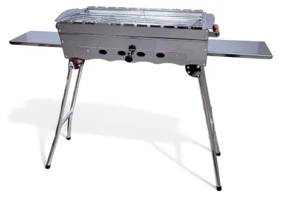 Produktbild von Mangal Khan Edelstahl rostfrei Schaschlik Grill mit Grillrost