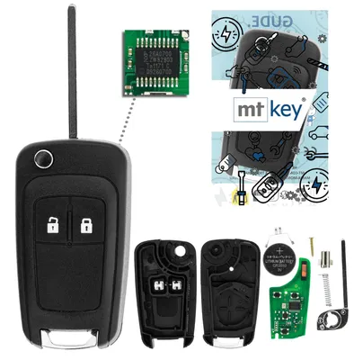 Produktbild von MT-KEY Klapp Schlüssel 434MHZ Fernbedienung ID46 kompatibel mit Autoschlüssel Opel Adam Astra J Cascada Corsa E Mokka Zafira C Karl Insignia 433MHZ