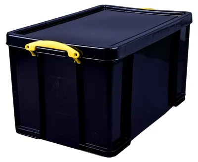 Produktbild von Praktische Kunststoff-Aufbewahrungsbox, 84 l, recyceltes Material, stabil, schwarz