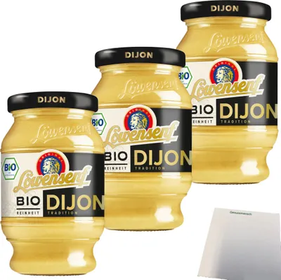 Produktbild von Löwensenf  Dijon Senf pikant 3er Pack (3x250ml Glas) + usy Block