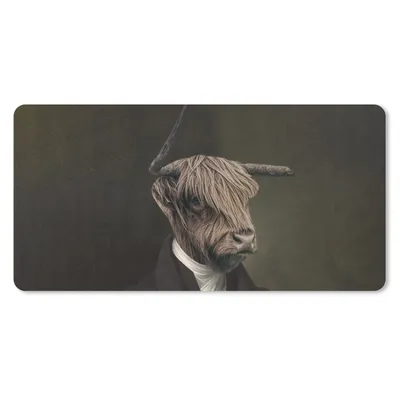 Produktbild von MuchoWow® Mauspad Mousepad Schottischer Highlander - Kunst - Tierkopf 60x30 cm - Mousepads - Maus Mat - Pad - Mausunterlage - Nachhaltig