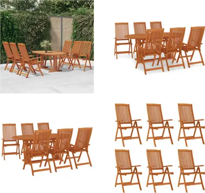 Produktbild von vidaXL 7 tlg. Garten Essgruppe Massivholz Eukalyptus - Garten-Essgruppe - Terrassen-Essgruppe  - Outdoor-Wohnkollektion - Gartentisch Und -stuhl