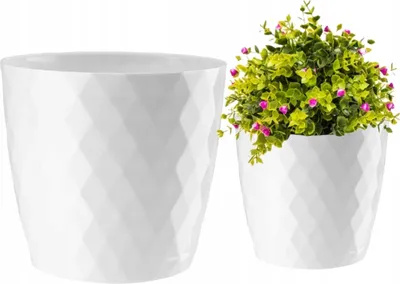 Produktbild von Runder Kunststofftopf weiß 12 cm Cristal